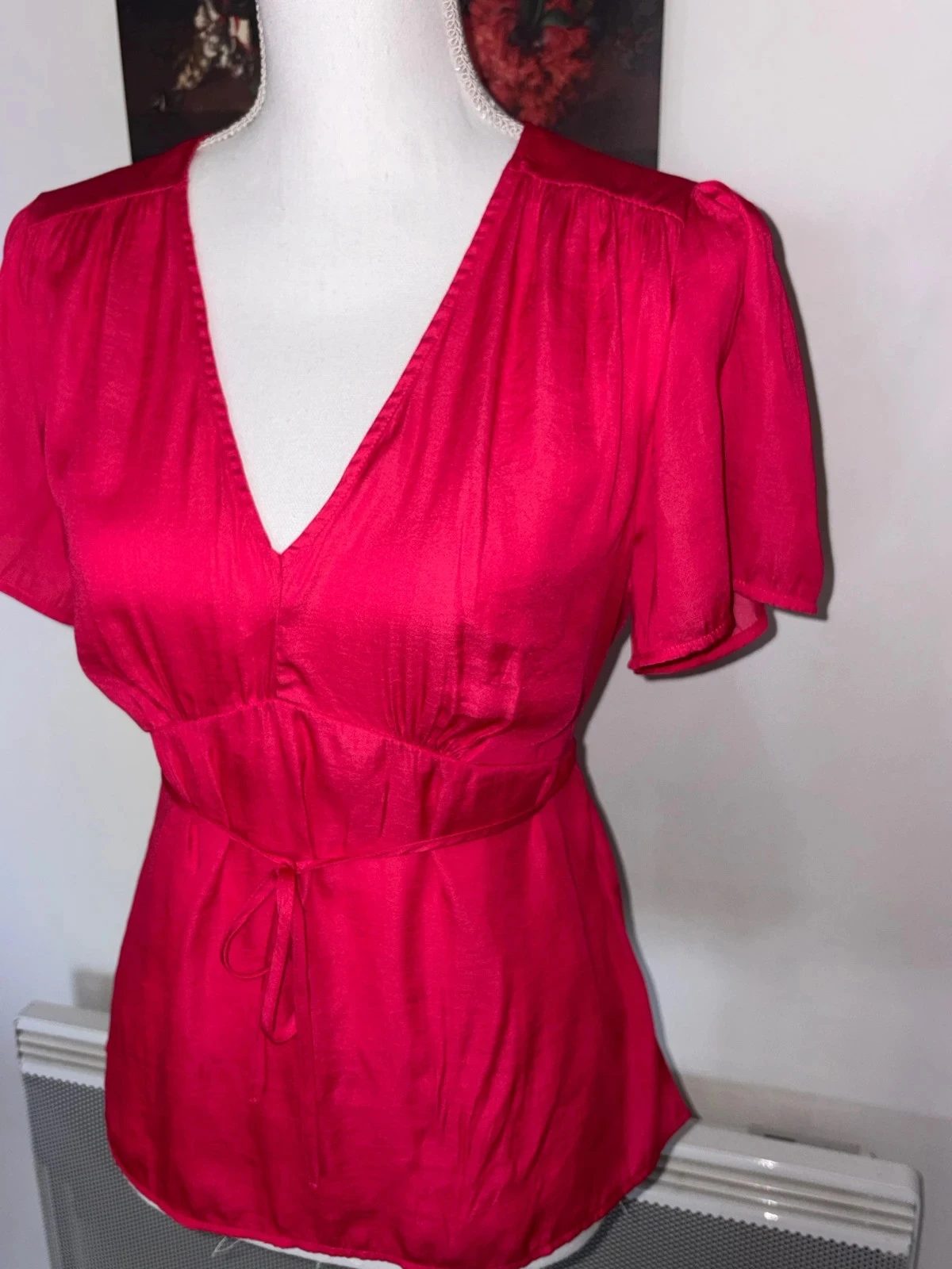 Fuchsia pink short-sleeved T-shirt / blouse Cache Cache size M / 38 – photo 2